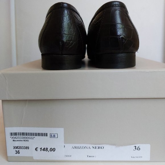 Lazzari black, faux snake skin leather loafers size 36 - Picture 8 of 15